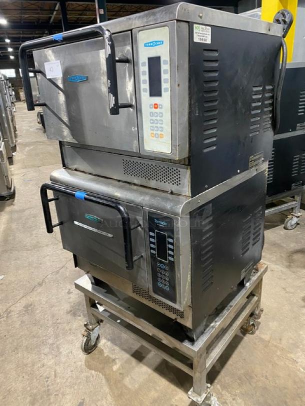 TurboChef Tornado Series Commercial Stainless Steel Electric Powered Double Stacked Rapid Cook Turbo Ovens! With Digital Touch Controls! Model: NGCD6 SN: NGCD6D13058! 208/240V! On Equipment Cart With Casters! 2X Your Bid Makes One Unit! - Image 2 of 9