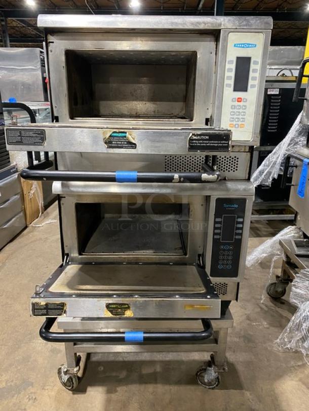 TurboChef Tornado Series Commercial Stainless Steel Electric Powered Double Stacked Rapid Cook Turbo Ovens! With Digital Touch Controls! Model: NGCD6 SN: NGCD6D13058! 208/240V! On Equipment Cart With Casters! 2X Your Bid Makes One Unit! - Image 5 of 9