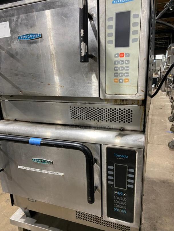 TurboChef Tornado Series Commercial Stainless Steel Electric Powered Double Stacked Rapid Cook Turbo Ovens! With Digital Touch Controls! Model: NGCD6 SN: NGCD6D13058! 208/240V! On Equipment Cart With Casters! 2X Your Bid Makes One Unit! - Image 6 of 9