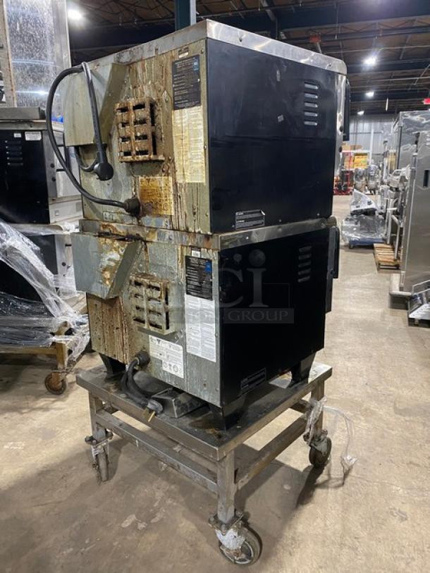 TurboChef Tornado Series Commercial Stainless Steel Electric Powered Double Stacked Rapid Cook Turbo Ovens! With Digital Touch Controls! Model: NGCD6 SN: NGCD6D17090! 208/240V! On Equipment Cart With Casters! 2X Your Bid Makes One Unit! - Image 4 of 10