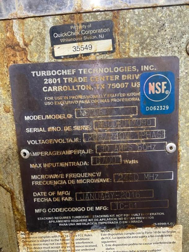TurboChef Tornado Series Commercial Stainless Steel Electric Powered Double Stacked Rapid Cook Turbo Ovens! With Digital Touch Controls! Model: NGCD6 SN: NGCD6D17090! 208/240V! On Equipment Cart With Casters! 2X Your Bid Makes One Unit! - Image 8 of 10