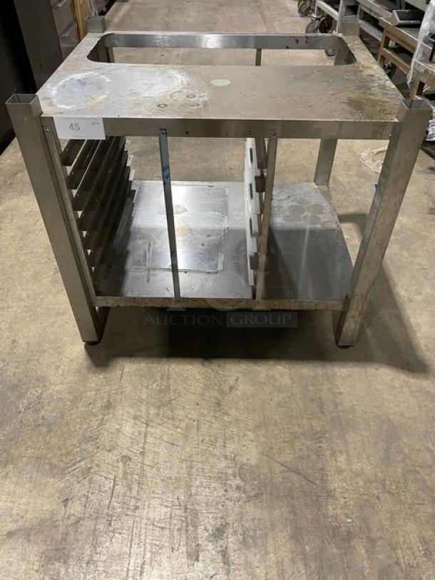 Unox Commercial Stainless Steel Equipment Base Stand! With Pan Holding Racks! On Legs! - Image 1 of 4