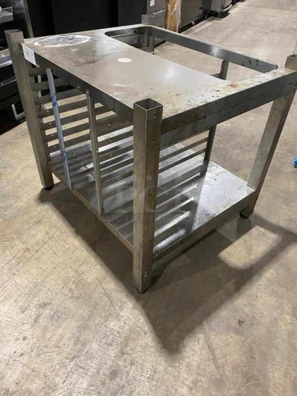 Unox Commercial Stainless Steel Equipment Base Stand! With Pan Holding Racks! On Legs! - Image 2 of 4