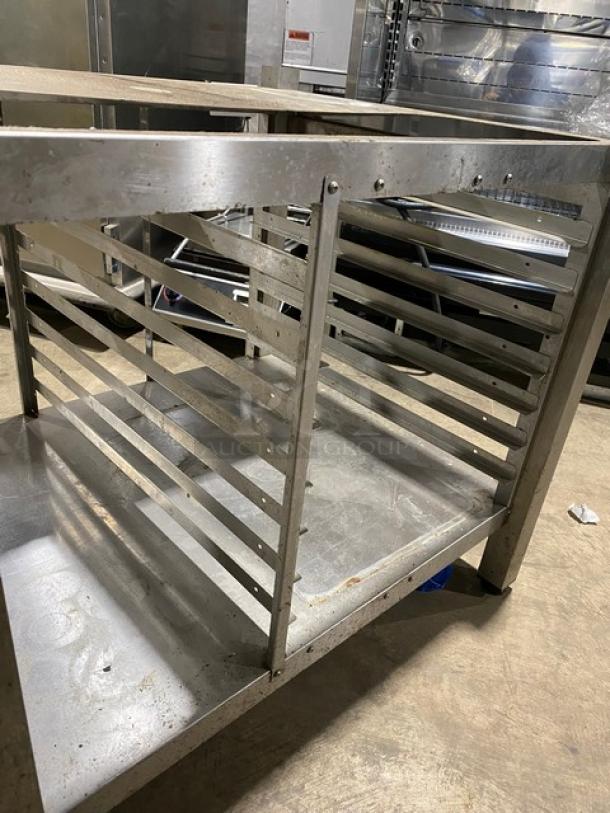 Unox Commercial Stainless Steel Equipment Base Stand! With Pan Holding Racks! On Legs! - Image 3 of 4