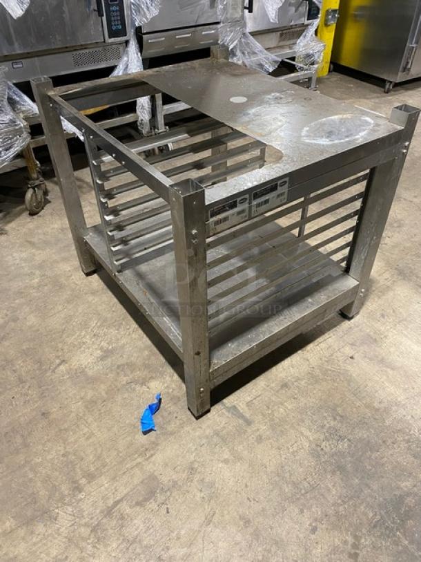 Unox Commercial Stainless Steel Equipment Base Stand! With Pan Holding Racks! On Legs! - Image 4 of 4