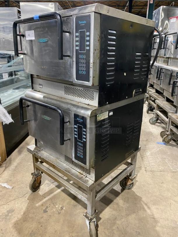TurboChef Tornado Series Commercial Stainless Steel Electric Powered Double Stacked Rapid Cook Turbo Ovens! With Digital Touch Controls! Model: NGCD6 SN: NGCD6D16476! 208/240V! On Equipment Cart With Casters! 2X Your Bid Makes One Unit! - Image 2 of 11