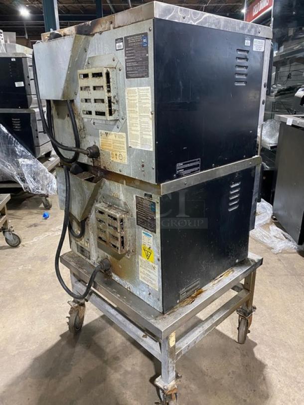 TurboChef Tornado Series Commercial Stainless Steel Electric Powered Double Stacked Rapid Cook Turbo Ovens! With Digital Touch Controls! Model: NGCD6 SN: NGCD6D16476! 208/240V! On Equipment Cart With Casters! 2X Your Bid Makes One Unit! - Image 4 of 11
