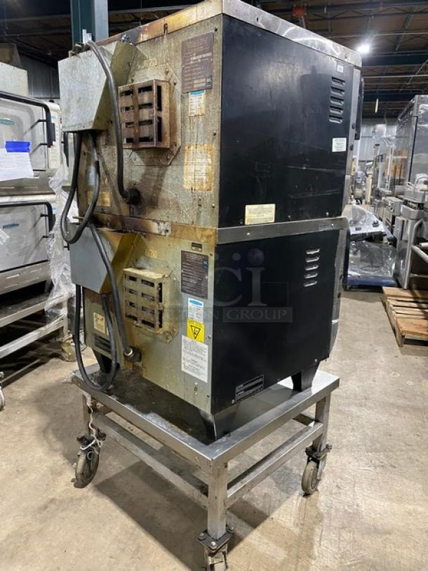 TurboChef Tornado Series Commercial Stainless Steel Electric Powered Double Stacked Rapid Cook Turbo Ovens! With Digital Touch Controls! Model: NGCD6 SN: NGCD6D14828! 208/240V! On Equipment Cart With Casters! 2X Your Bid Makes One Unit! - Image 4 of 11
