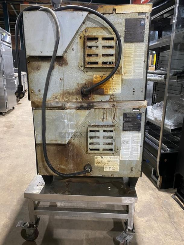TurboChef Tornado Series Commercial Stainless Steel Electric Powered Double Stacked Rapid Cook Turbo Ovens! With Digital Touch Controls! Model: NGCD6 SN: NGCD6D17041! 208/240V! On Equipment Cart With Casters! 2X Your Bid Makes One Unit! - Image 3 of 11