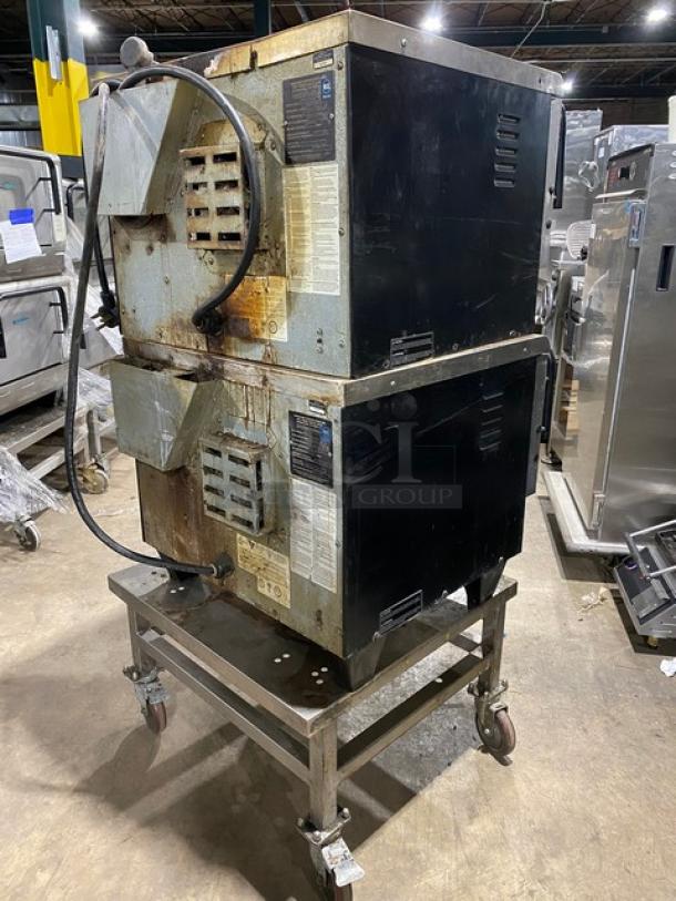 TurboChef Tornado Series Commercial Stainless Steel Electric Powered Double Stacked Rapid Cook Turbo Ovens! With Digital Touch Controls! Model: NGCD6 SN: NGCD6D17041! 208/240V! On Equipment Cart With Casters! 2X Your Bid Makes One Unit! - Image 4 of 11