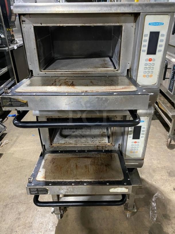 TurboChef Tornado Series Commercial Stainless Steel Electric Powered Double Stacked Rapid Cook Turbo Ovens! With Digital Touch Controls! Model: NGCD6 SN: NGCD6D07506! 208/240V! On Equipment Cart With Casters! 2X Your Bid Makes One Unit! - Image 5 of 11