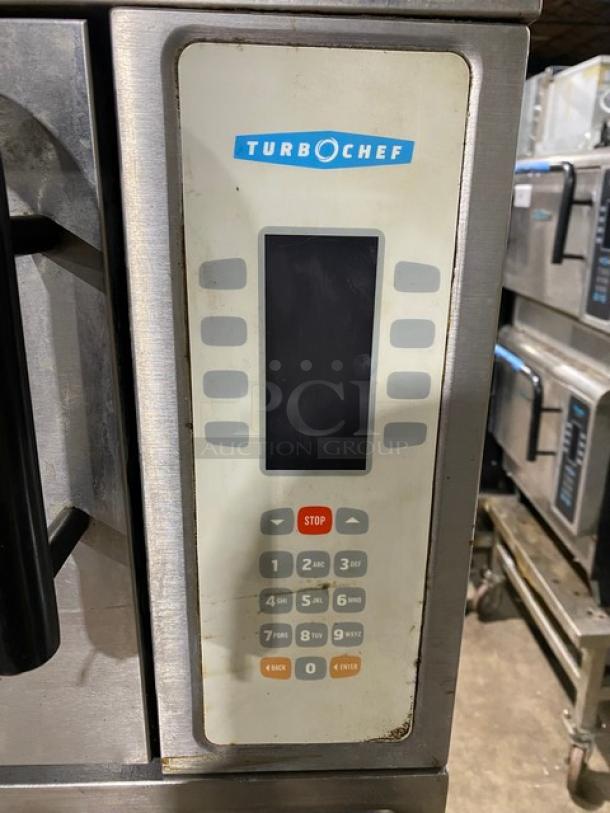 TurboChef Tornado Series Commercial Stainless Steel Electric Powered Double Stacked Rapid Cook Turbo Ovens! With Digital Touch Controls! Model: NGCD6 SN: NGCD6D07506! 208/240V! On Equipment Cart With Casters! 2X Your Bid Makes One Unit! - Image 6 of 11