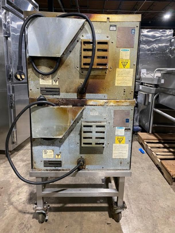TurboChef Tornado Series Commercial Stainless Steel Electric Powered Double Stacked Rapid Cook Turbo Ovens! With Digital Touch Controls! Model: NGCD6 SN: NGCD6D14858! 208/240V! On Equipment Cart With Casters! 2X Your Bid Makes One Unit! - Image 3 of 11
