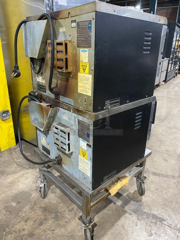 TurboChef Tornado Series Commercial Stainless Steel Electric Powered Double Stacked Rapid Cook Turbo Ovens! With Digital Touch Controls! Model: NGCD6 SN: NGCD6D14858! 208/240V! On Equipment Cart With Casters! 2X Your Bid Makes One Unit! - Image 4 of 11