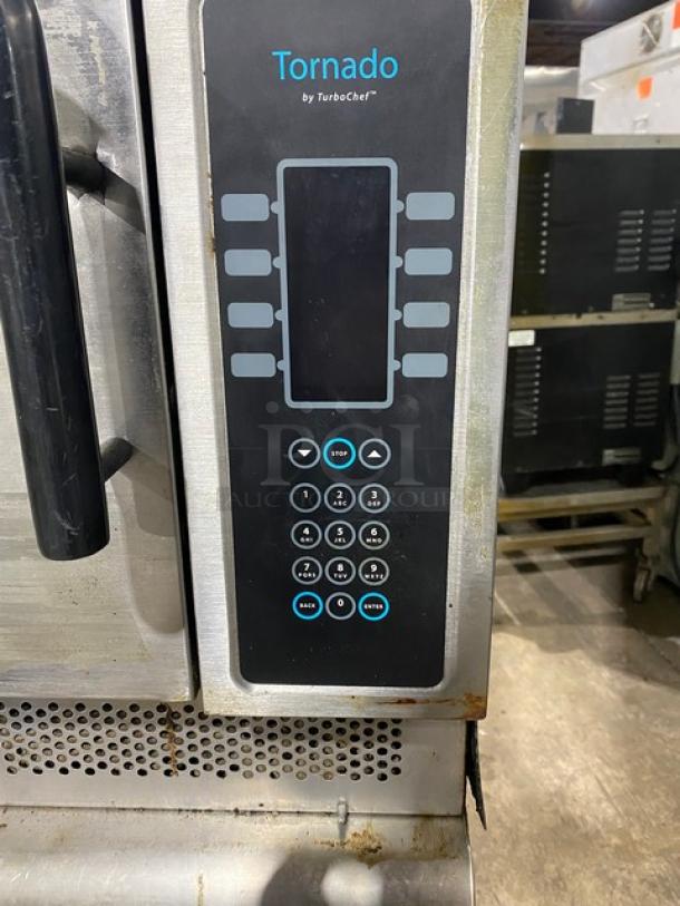TurboChef Tornado Series Commercial Stainless Steel Electric Powered Double Stacked Rapid Cook Turbo Ovens! With Digital Touch Controls! Model: NGCD6 SN: NGCD6D14858! 208/240V! On Equipment Cart With Casters! 2X Your Bid Makes One Unit! - Image 6 of 11
