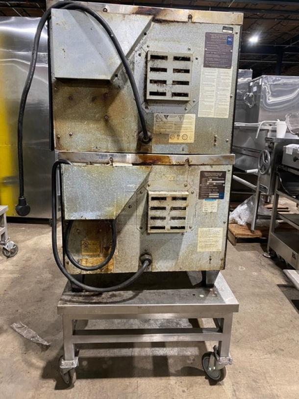 TurboChef Tornado Series Commercial Stainless Steel Electric Powered Double Stacked Rapid Cook Turbo Ovens! With Digital Touch Controls! Model: NGCD6 SN: NGCD6D17155! 208/240V! On Equipment Cart With Casters! 2X Your Bid Makes One Unit! - Image 3 of 11