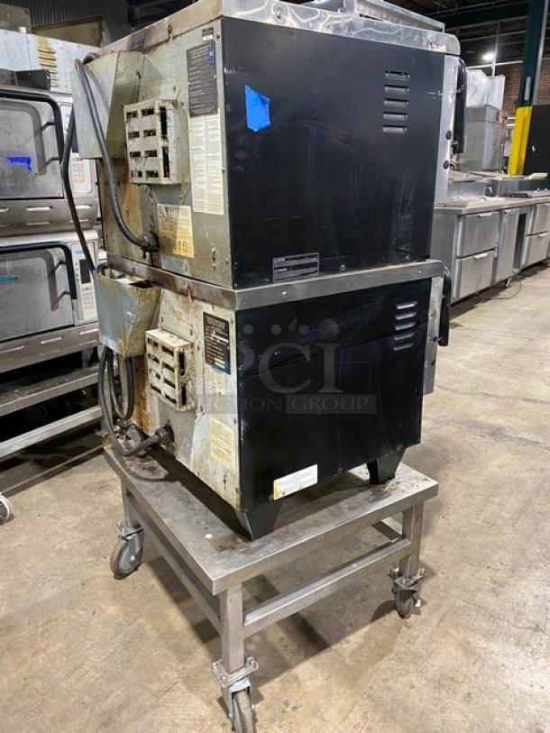 TurboChef Tornado Series Commercial Stainless Steel Electric Powered Double Stacked Rapid Cook Turbo Ovens! With Digital Touch Controls! Model: NGCD6 SN: NGCD6D17155! 208/240V! On Equipment Cart With Casters! 2X Your Bid Makes One Unit! - Image 4 of 11