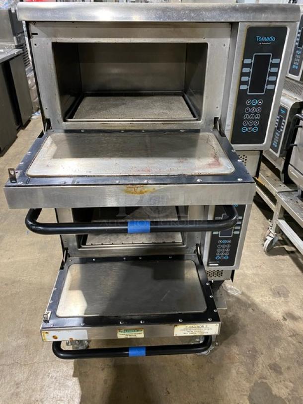 TurboChef Tornado Series Commercial Stainless Steel Electric Powered Double Stacked Rapid Cook Turbo Ovens! With Digital Touch Controls! Model: NGCD6 SN: NGCD6D17155! 208/240V! On Equipment Cart With Casters! 2X Your Bid Makes One Unit! - Image 5 of 11