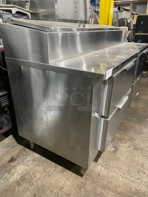 Commercial Stainless Steel 4 Drawer Refrigerated Bain Marie Style Mega Top Salad/Sandwich Prep Table! On Legs! - Image 2 of 12