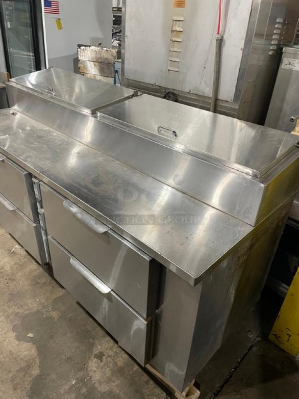 Commercial Stainless Steel 4 Drawer Refrigerated Bain Marie Style Mega Top Salad/Sandwich Prep Table! On Legs! - Image 12 of 12