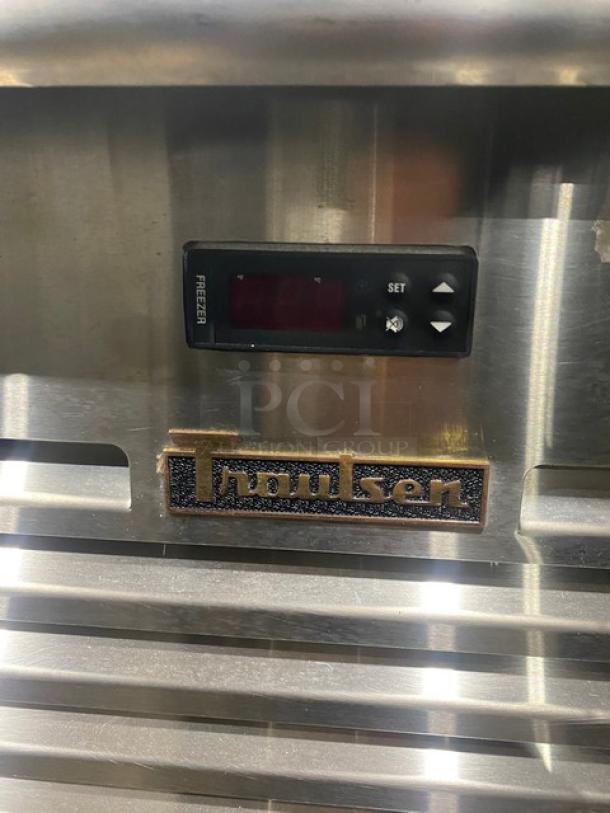Traulsen Commercial Stainless Steel Single Door Refrigerated Worktop Cooler! With Back Splash! With Poly Coated Wire Racks! Model: TU048QC SN: T30356A13! 115V 1 Phase! On Casters! - Image 8 of 10