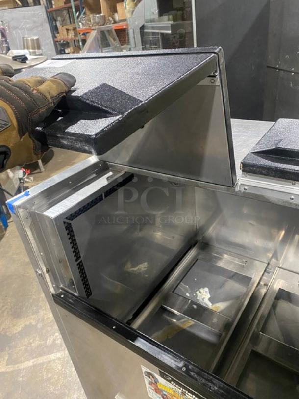 Delfield Commercial Stainless-Steel Self-Contained Air Curtain Beverage/Milk Cooler! With Double Lift-Open Top Hinged Lids! Model: NLFAC-8 SN: 0608036002029M! 115V 1 Phase! On Casters! - Image 7 of 10