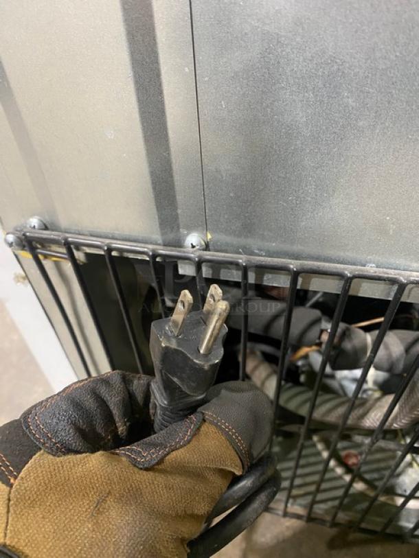 Commercial Black Gelato Style Single Glass Swing Door Reach In Merchandiser Freezer! With Door Heater & LED Light! With Poly Coated Wire Racks! Model: SD240 SN: 6180900110290126! 110V! On Casters! - Image 10 of 11