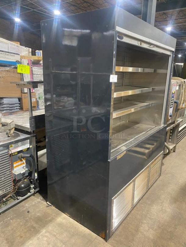 RPI Industries Olympus II Air Screen Series Commercial Black Self-Contained Refrigerated 4-Tier Open Grab-N-Go Merchandiser Display Case! With Stainless Steel Interior & Adjustable Shelves! With Energy Efficient Pull-Down Night Curtain! Model: SCAS60R-II SN: 10142639! 115/208-230V 1 Phase! - Image 2 of 9