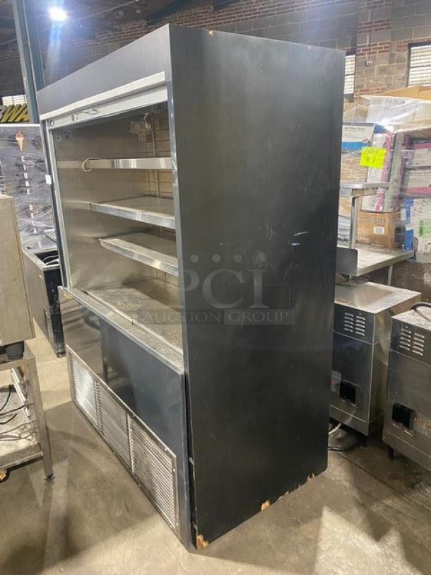 RPI Industries Olympus II Air Screen Series Commercial Black Self-Contained Refrigerated 4-Tier Open Grab-N-Go Merchandiser Display Case! With Stainless Steel Interior & Adjustable Shelves! With Energy Efficient Pull-Down Night Curtain! Model: SCAS60R-II SN: 10142639! 115/208-230V 1 Phase! - Image 4 of 9