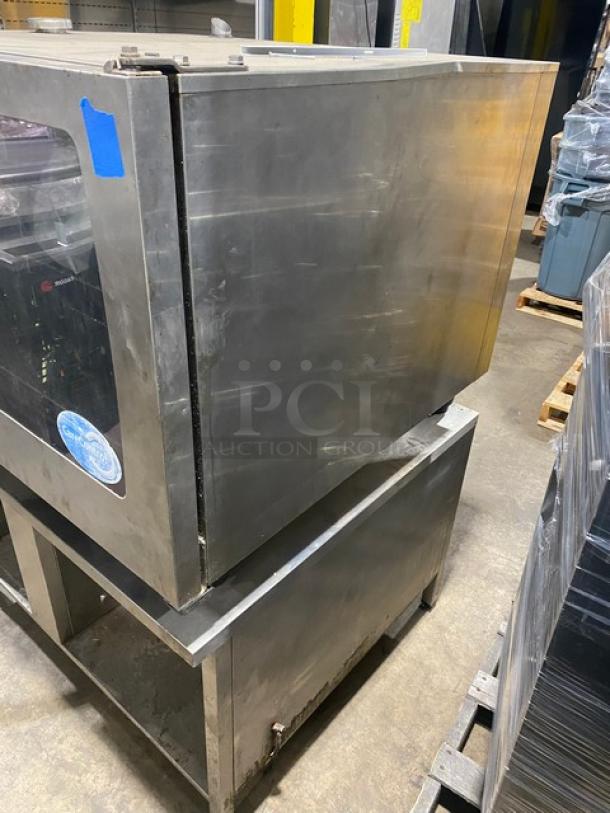 Rational Commercial Stainless Steel Countertop SelfCooking Center Combi Oven! With Wire Oven Racks! With 2 Section Pan-Holding Equipment Stand/Base! On Legs! - Image 2 of 9
