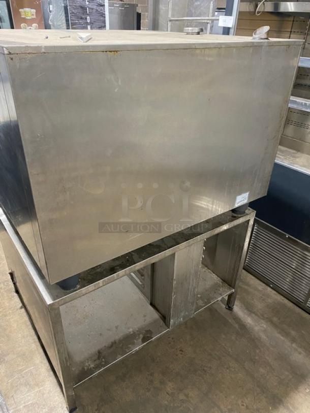 Rational Commercial Stainless Steel Countertop SelfCooking Center Combi Oven! With Wire Oven Racks! With 2 Section Pan-Holding Equipment Stand/Base! On Legs! - Image 3 of 9
