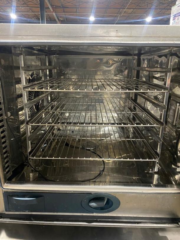 Rational Commercial Stainless Steel Countertop SelfCooking Center Combi Oven! With Wire Oven Racks! With 2 Section Pan-Holding Equipment Stand/Base! On Legs! - Image 5 of 9