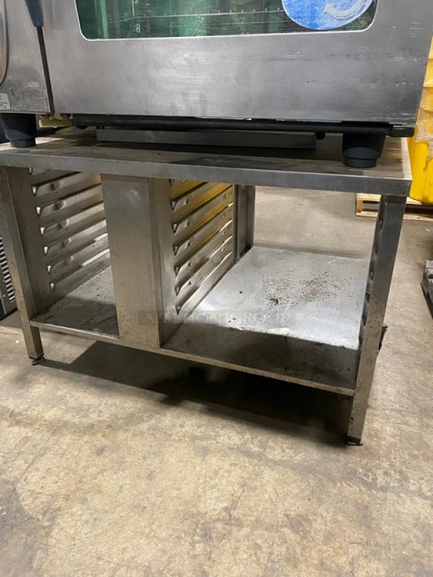 Rational Commercial Stainless Steel Countertop SelfCooking Center Combi Oven! With Wire Oven Racks! With 2 Section Pan-Holding Equipment Stand/Base! On Legs! - Image 7 of 9