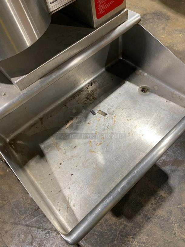 Vulcan Commercial Stainless Steel Electric Powered Countertop 6-Gal. Steam Jacketed Tilting Kettle! Model: K6ETT-7 SN: 46-2004217! 208/240V 3 Phase! With Custom Single Well Equipment Stand/Base! With Back Splash & Drain! On Legs! - Image 5 of 12