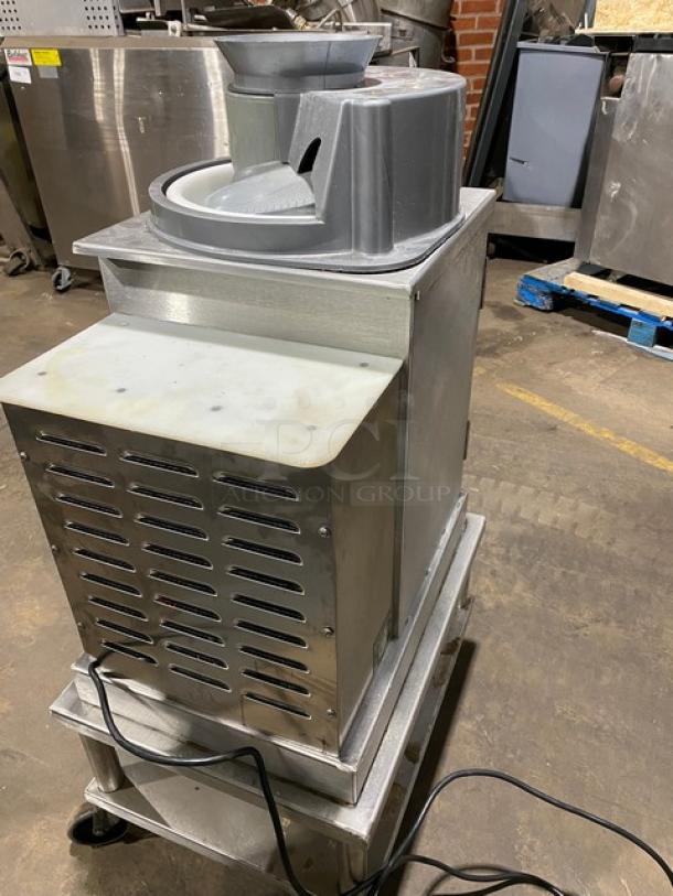 Somerset Commercial Stainless Steel Electric Powered Heavy-Duty 1-36 Oz. Dough Rounder Machine! Model: SDR-400 SN: 1510K0138! 115V 1 Phase! With Single Shelf Equipment Cart! On Casters! - Image 4 of 12