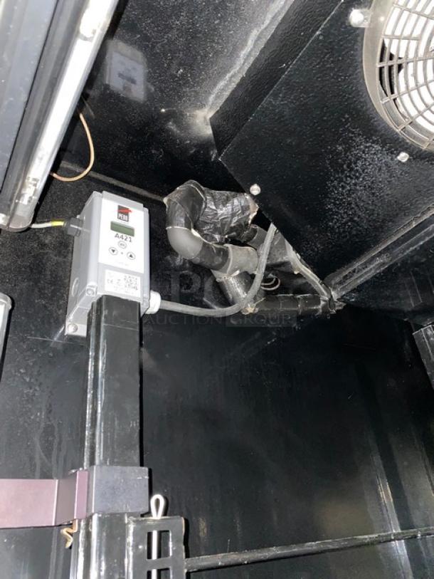 Commercial Black Double Glass Swing Door Reach In Merchandiser Refrigerator! With Coated Wire Racks! On Legs! - Image 8 of 9