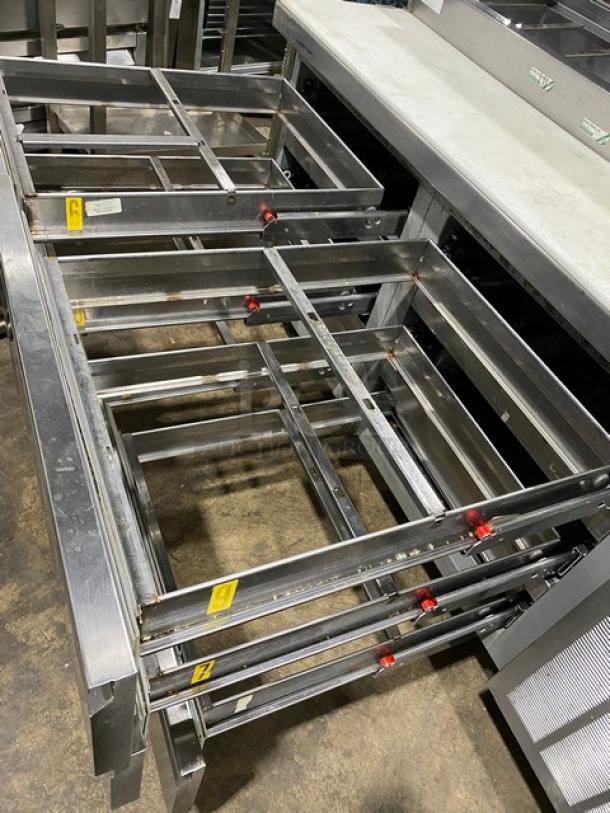 Delfield Commercial Stainless Steel 6 Drawer Refrigerated Bain Marie Style Mega Top Pizza Prep Table! With Removable Cutting Board! Model: 18672PTBMP SN: 2109820100067! 115V 1 Phase! On Casters! - Image 7 of 14