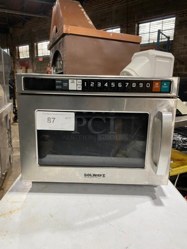 Solwave Commercial Stainless Steel Electric Powered Countertop Microwave Oven! Model: 180MWHD21 SN: 180901071! 208-230V 1 Phase! - Image 1 of 10