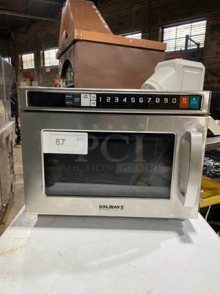 Solwave Commercial Stainless Steel Electric Powered Countertop Microwave Oven! Model: 180MWHD21 SN: 180901071! 208-230V 1 Phase!