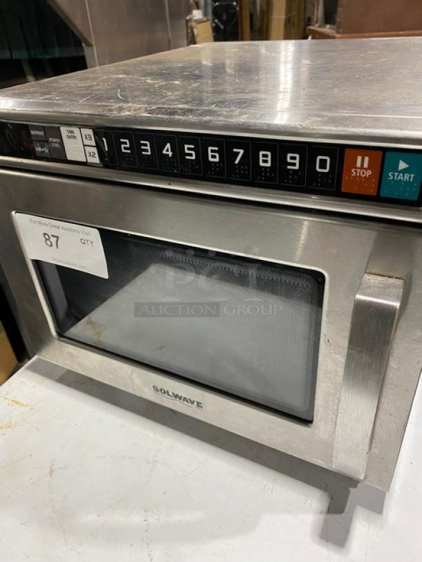 Solwave Commercial Stainless Steel Electric Powered Countertop Microwave Oven! Model: 180MWHD21 SN: 180901071! 208-230V 1 Phase! - Image 7 of 10