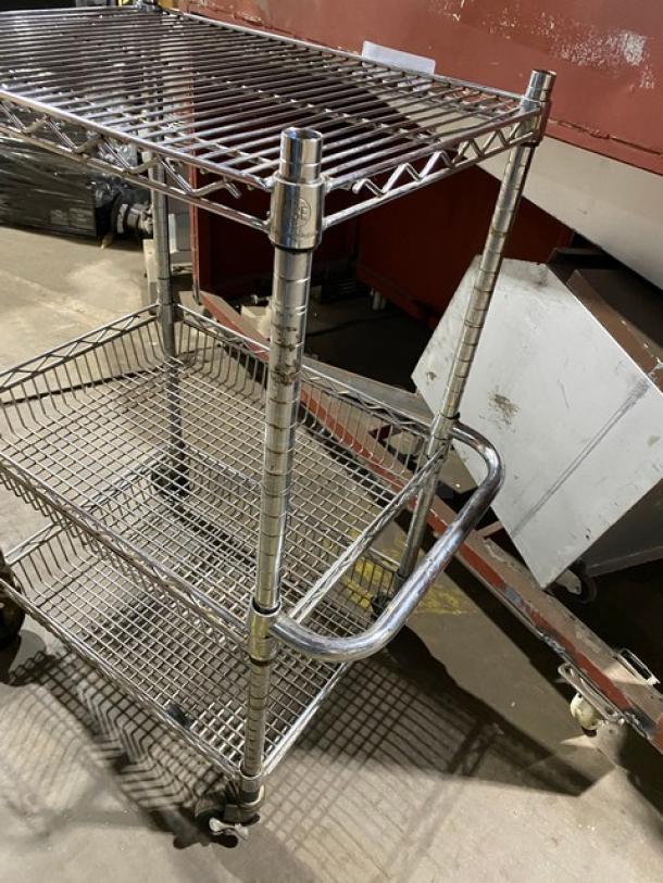 Commercial 3-Tier Utility/Storage Pushcart! With 2 Wire-Basket Shelves! On Casters! - Image 4 of 10