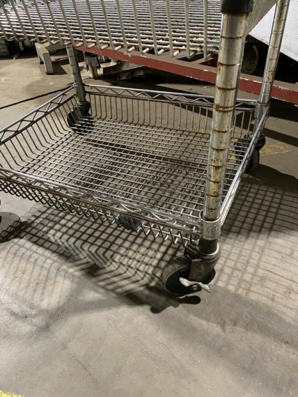 Commercial 3-Tier Utility/Storage Pushcart! With 2 Wire-Basket Shelves! On Casters! - Image 7 of 10
