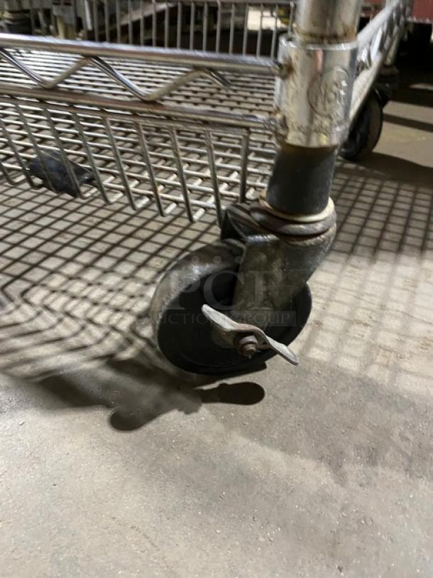 Commercial 3-Tier Utility/Storage Pushcart! With 2 Wire-Basket Shelves! On Casters! - Image 8 of 10