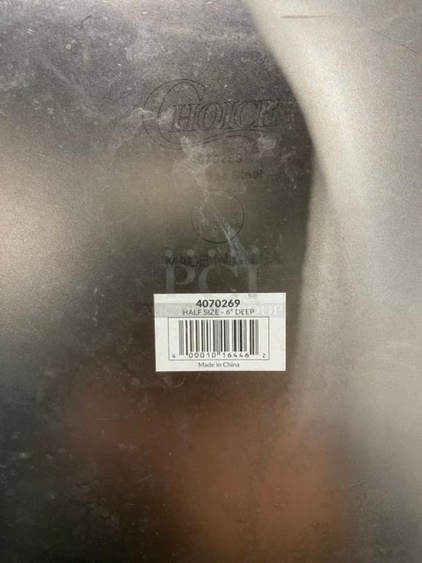 Choice Commercial Stainless Steel Half Size 6" Deep Hotel/Steamtable Pans! Model: 4070269! 3X Your Bid! - Image 8 of 8