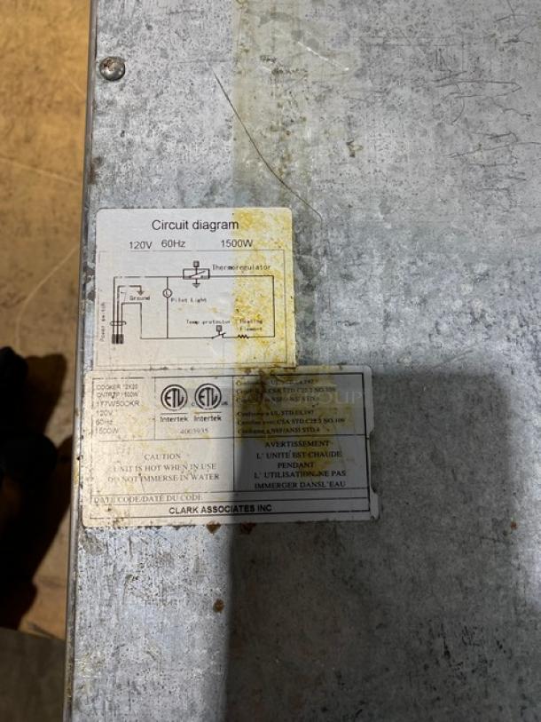 Avantco Commercial Stainless Steel Electric Powered Countertop Food Cooker/Warmer! Model: 177W50CKR SN: 4003935! 120V! - Image 8 of 8