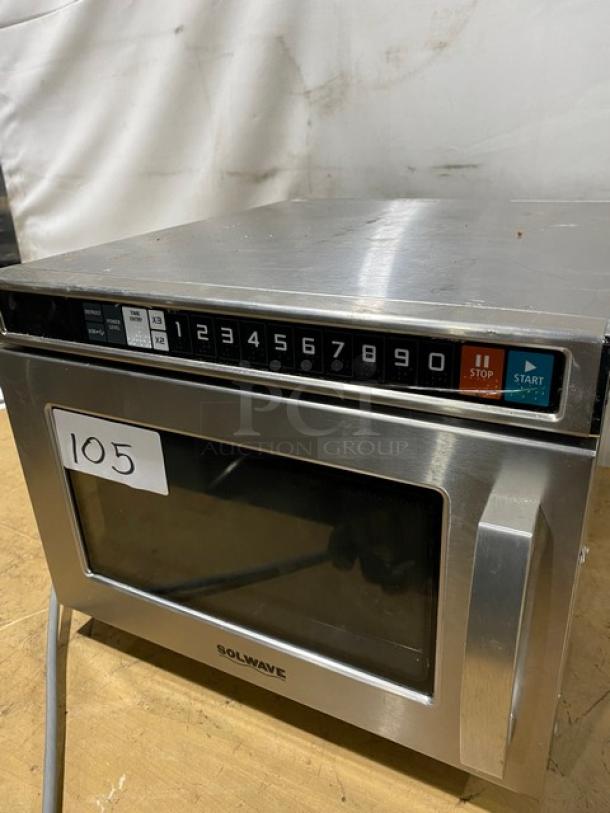 Solwave! 2020 Late Model! Commercial Stainless Steel Electric Powered Countertop Microwave Oven! Model: 180MWHD21 SN: 200601037! 208-230V 1 Phase! - Image 7 of 8