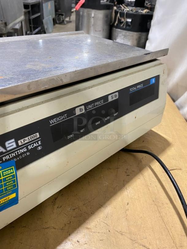 CAS-USA Commercial Countertop Programable Label Printing Scale! Model: LP-1000 SN: PK01500377! 120V! On Legs! - Image 6 of 8