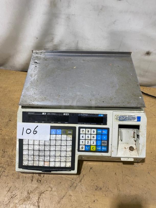 CAS-USA Commercial Countertop Programable Label Printing Scale! Model: LP-1000 SN: PK01500377! 120V! On Legs! - Image 8 of 8