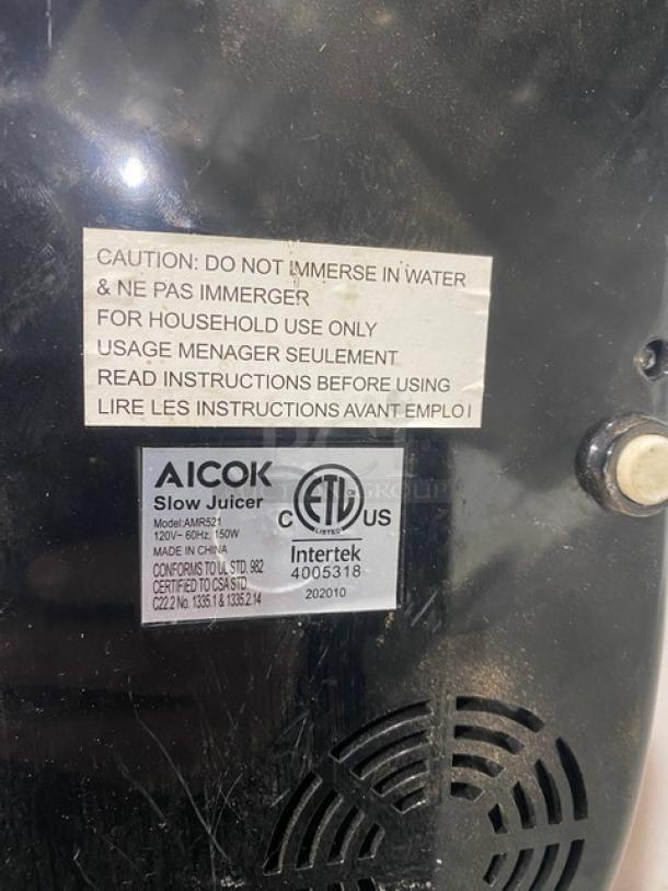 Aicok Commercial Electric Powered Countertop Slow Masticating Juice Extractor/Cold Press Juicer Machine! Model: AMR521! 120V! - Image 7 of 9