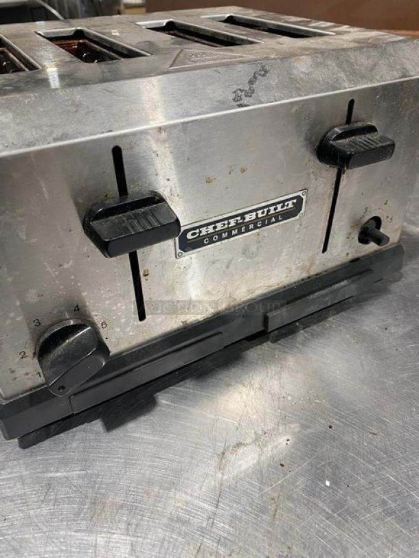Chef-Built Commercial Stainless Steel Electric Powered Countertop Medium-Duty 4-Slice Toaster! With Dual Controls! Model: CCT-100! 120V! On Legs! - Image 6 of 9